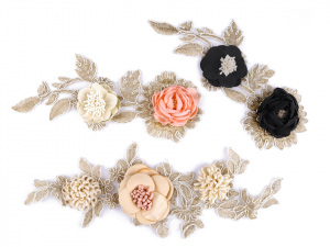 Monofilová aplikace / vsadka 3D s květy