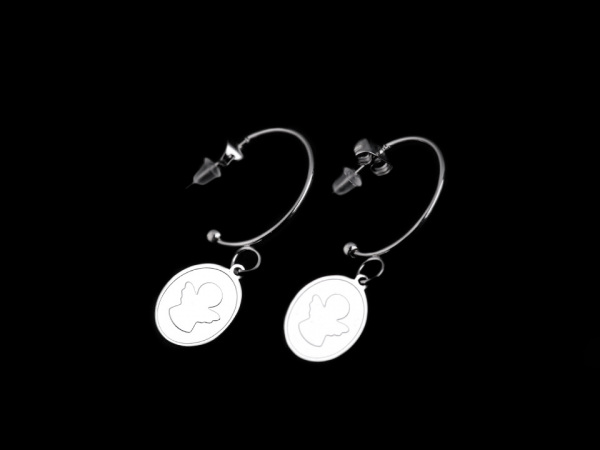 Náušnice z nerezové oceli s andělem