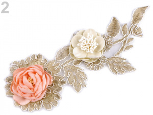 Monofilová aplikace / vsadka 3D s květy