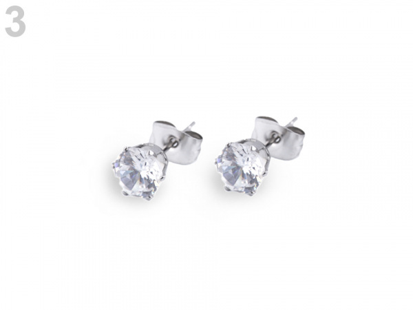 Náušnice s broušenými kamínky z nerezové oceli