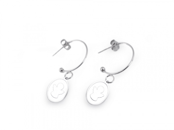 Náušnice z nerezové oceli s andělem