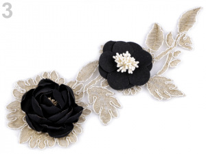 Monofilová aplikace / vsadka 3D s květy