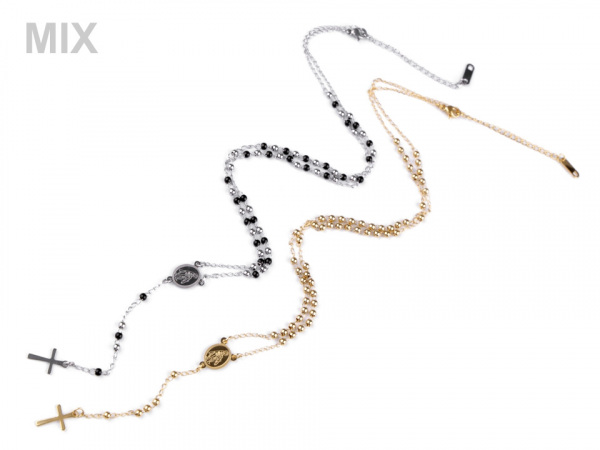 Náhrdelník z nerezové oceli růženec