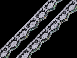 Silonová krajka s AB efektem šíře 14 mm