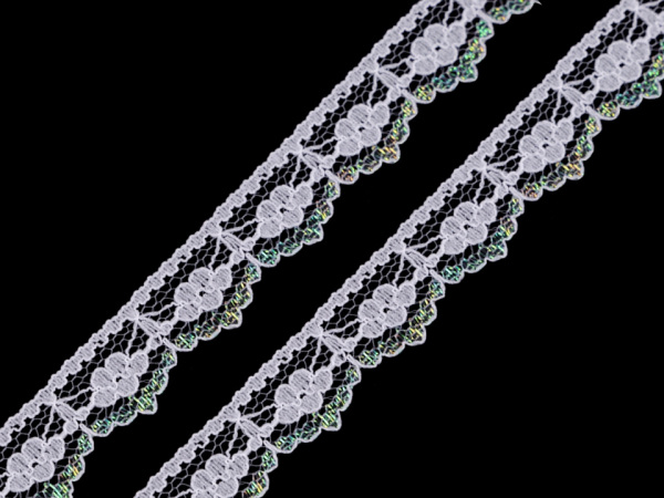 Silonová krajka s AB efektem šíře 14 mm