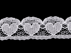 Silonová krajka srdce šíře 15 mm