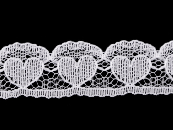 Silonová krajka srdce šíře 15 mm