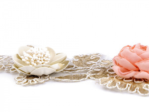 Monofilová aplikace / vsadka 3D s květy