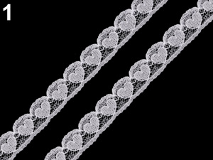 Silonová krajka srdce šíře 15 mm