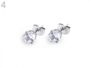 Náušnice s broušenými kamínky z nerezové oceli