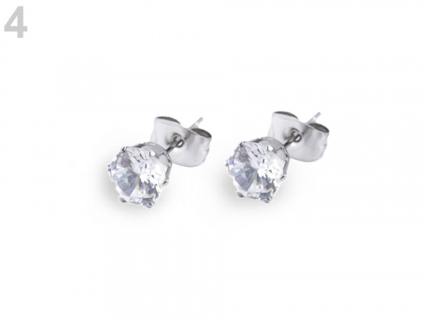 Náušnice s broušenými kamínky z nerezové oceli