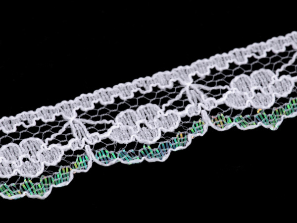 Silonová krajka s AB efektem šíře 14 mm