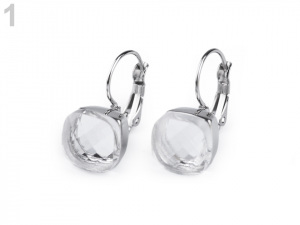 Náušnice z nerezové oceli s broušeným kamenem