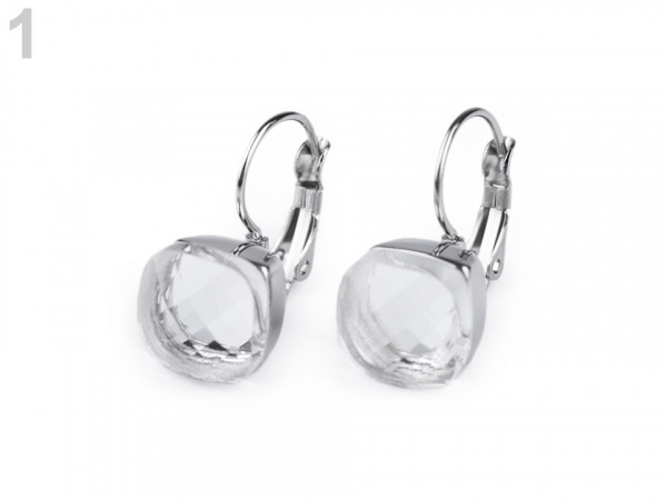 Náušnice z nerezové oceli s broušeným kamenem