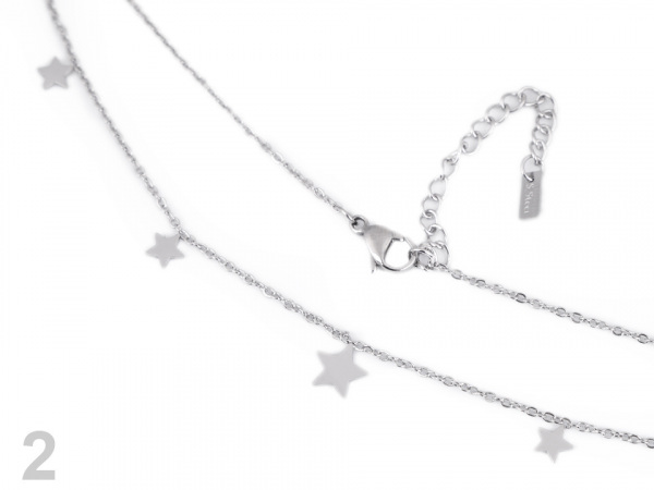 Náhrdelník z nerezové oceli srdce, hvězda, křížek