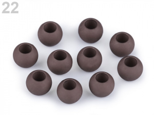 Plastové korálky matné s velkým průvlekem 10x12 mm