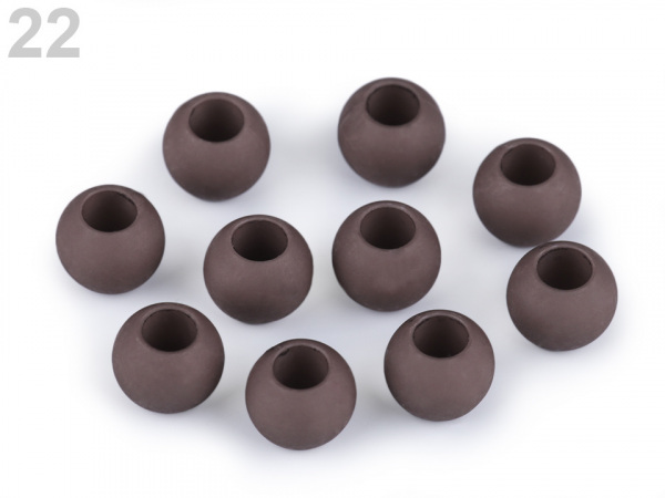Plastové korálky matné s velkým průvlekem 10x12 mm