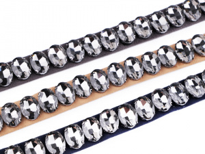 Zavazovací pásek s broušenými kameny semišový šíře 2 cm