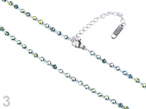 Náhrdelník z nerezové oceli s broušenými korálky dlouhý