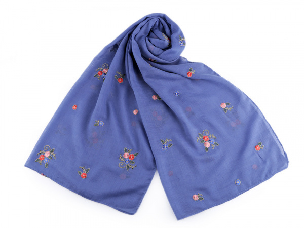Šála vyšívané květy 70x180 cm 2. jakost