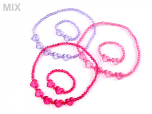 Dětská sada náhrdelník a náramek se srdíčky