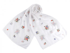 Šála vyšívané květy 70x180 cm 2. jakost