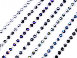 Náhrdelník z nerezové oceli s broušenými korálky dlouhý