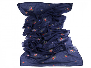 Šála vyšívané květy 70x180 cm 2. jakost