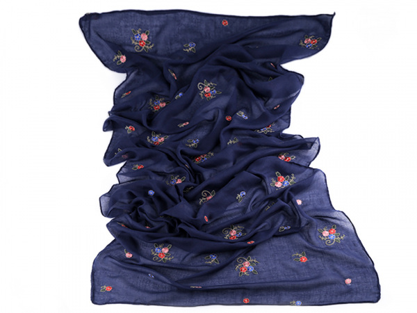 Šála vyšívané květy 70x180 cm 2. jakost