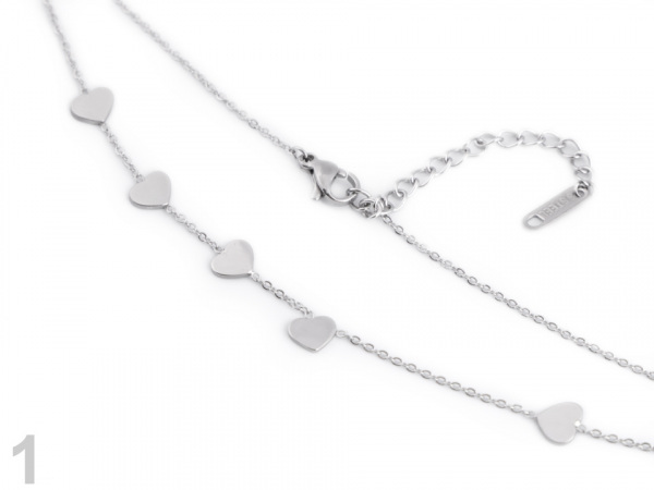 Náhrdelník z nerezové oceli srdce, hvězda, křížek