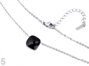 Náhrdelník z nerezové oceli s broušeným kamenem