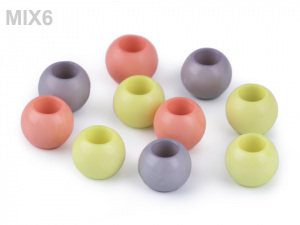 Plastové korálky s velkým průvlekem 11x14 mm