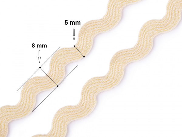 Bavlněná hadovka - vlnovka šíře 5 mm