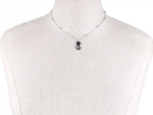 Náhrdelník z nerezové oceli kočka s broušenými kamínky