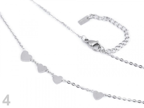 Náhrdelník z nerezové oceli srdce, hvězda, křížek