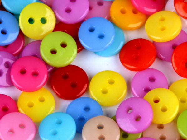 Knoflík barevný mini velikost 12"