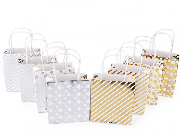 Dárková taška metalická, malá velikost, sada 2 ks