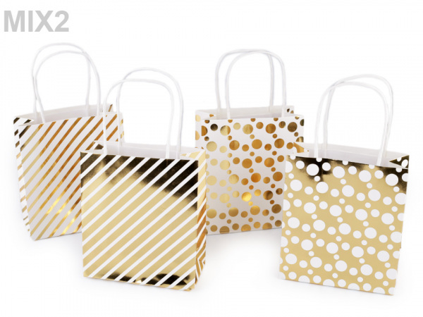 Dárková taška metalická, malá velikost, sada 2 ks