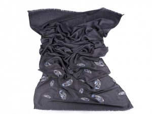 Šála vyšívaná pírka 70x165 cm