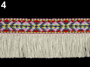 Prýmek indiánský s třásněmi šíře 35 mm