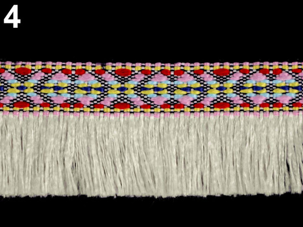 Prýmek indiánský s třásněmi šíře 35 mm