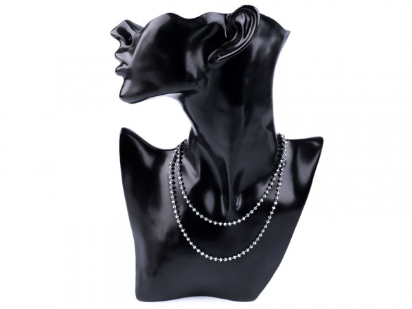 Náhrdelník z nerezové oceli s broušenými korálky dlouhý