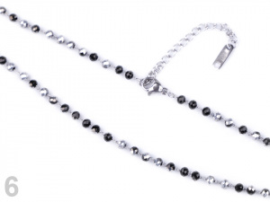 Náhrdelník z nerezové oceli s broušenými korálky dlouhý