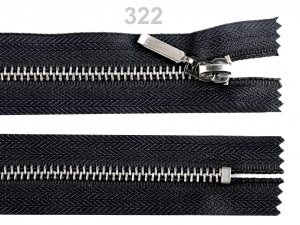 Kovový / mosazný zip šíře 6 mm délka 14 cm (jeansový)