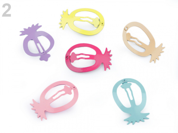 Sponka do vlasů mini pukačka ananas, srdce