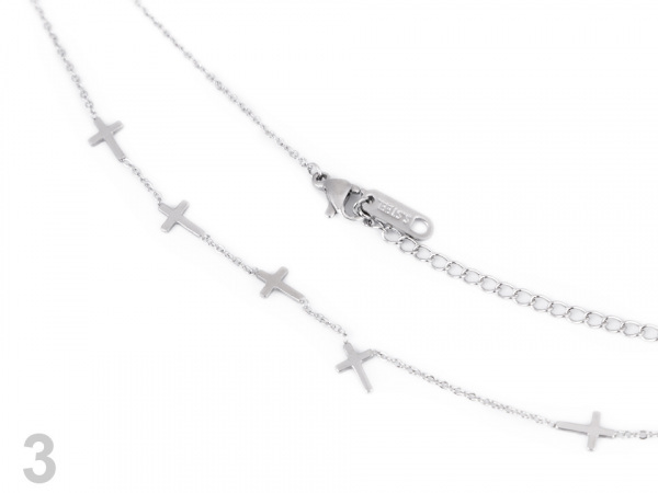 Náhrdelník z nerezové oceli srdce, hvězda, křížek