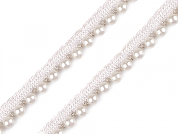 Prýmek / paspulka s perlami a korálky šíře 12 mm