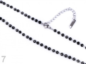 Náhrdelník z nerezové oceli s broušenými korálky dlouhý