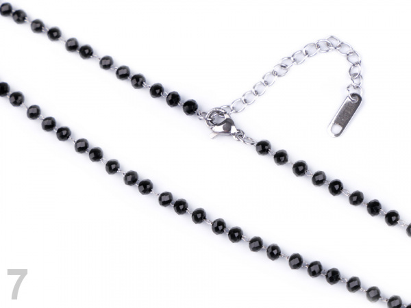 Náhrdelník z nerezové oceli s broušenými korálky dlouhý