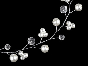 Perlová ozdoba do vlasů s broušenými korálky